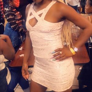 PINK SEQUIN MINI DRESS